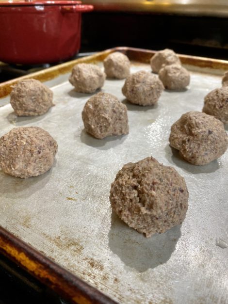 Vegan Meatballs ready to bake