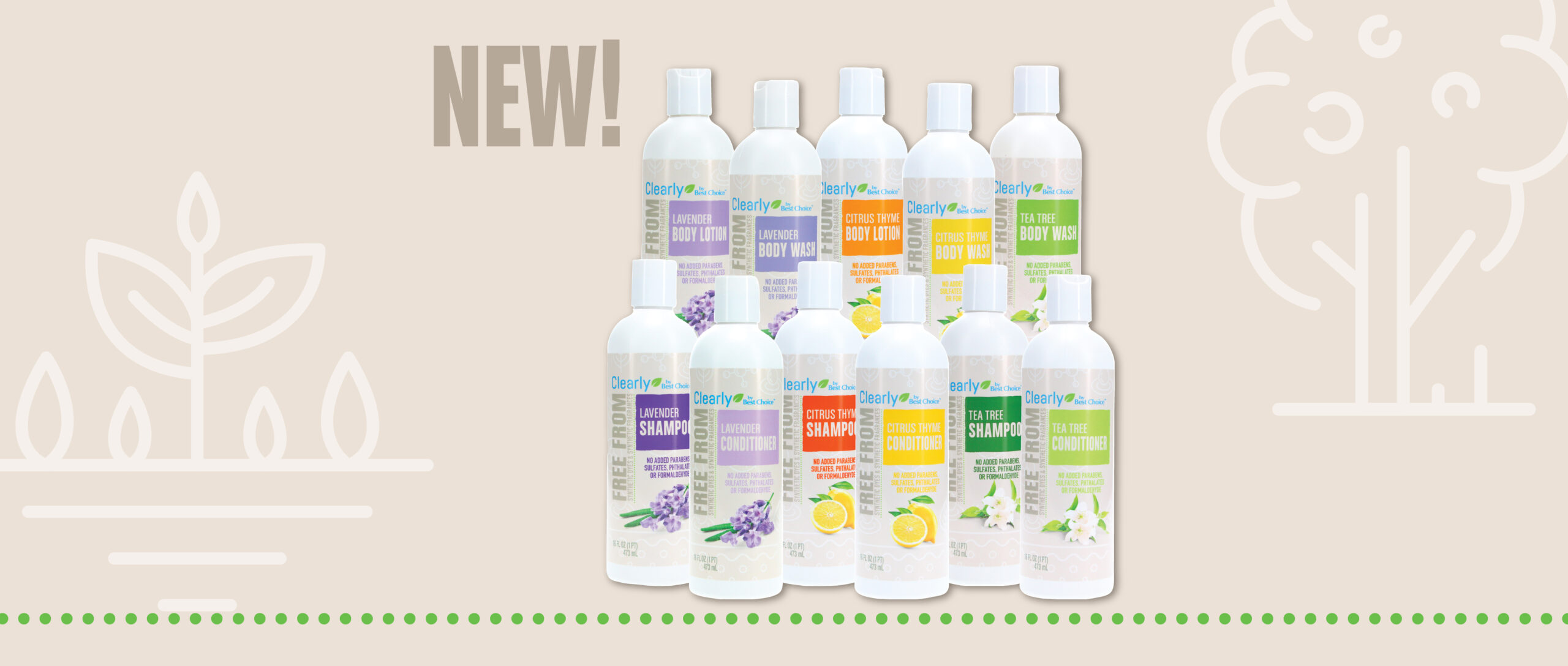 Clearly by Best Choice Launches New Hair & Body Care Line featuring shampoo, conditioner, body wash and lotion.