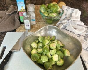 Preparing the Brussels Sprouts