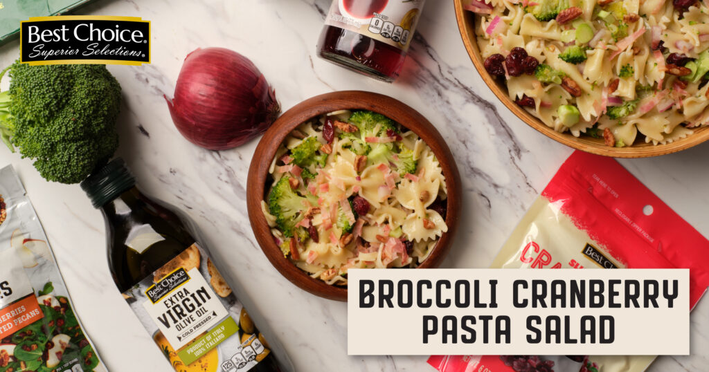 February 2024 Recipe of the Month Broccoli Cranberry Pasta Salad