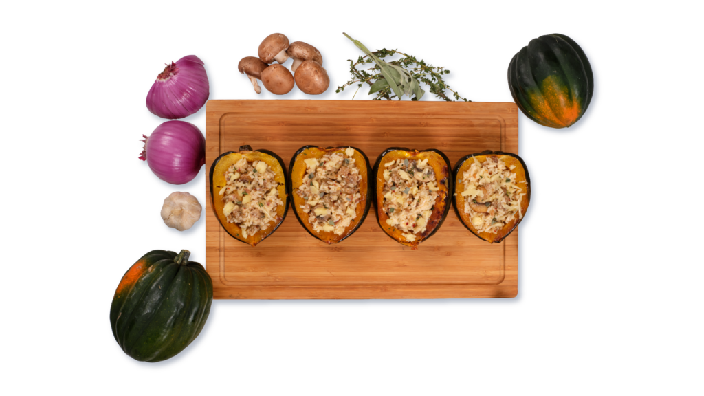 Jan 2025 Stuffed Acorn Squash Recipe Header