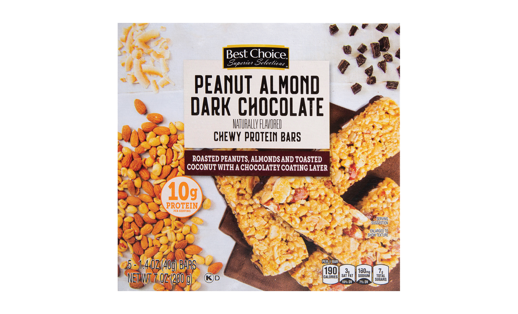 May 2025 Discover New Products Area Peanut Almond Dark Chocolate Protein Bar