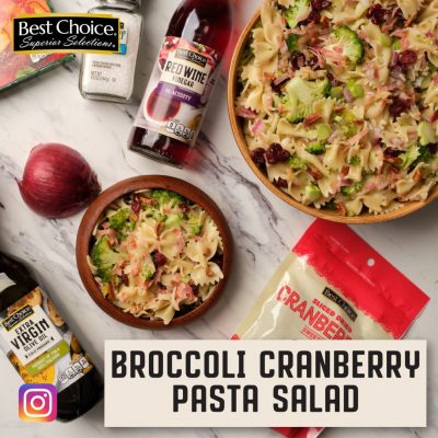 February 2024 Instagram Broccoli Cranberry Pasta Salad