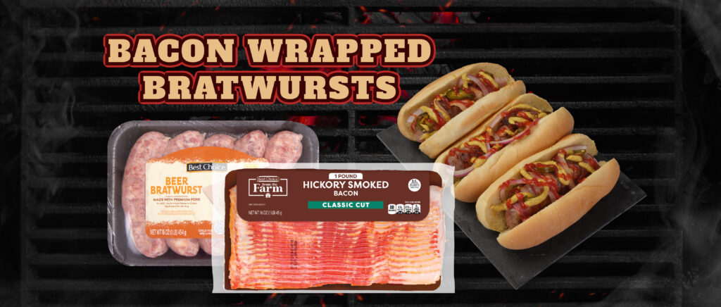 2024 August Bacon Wrapped Bratwursts Recipe