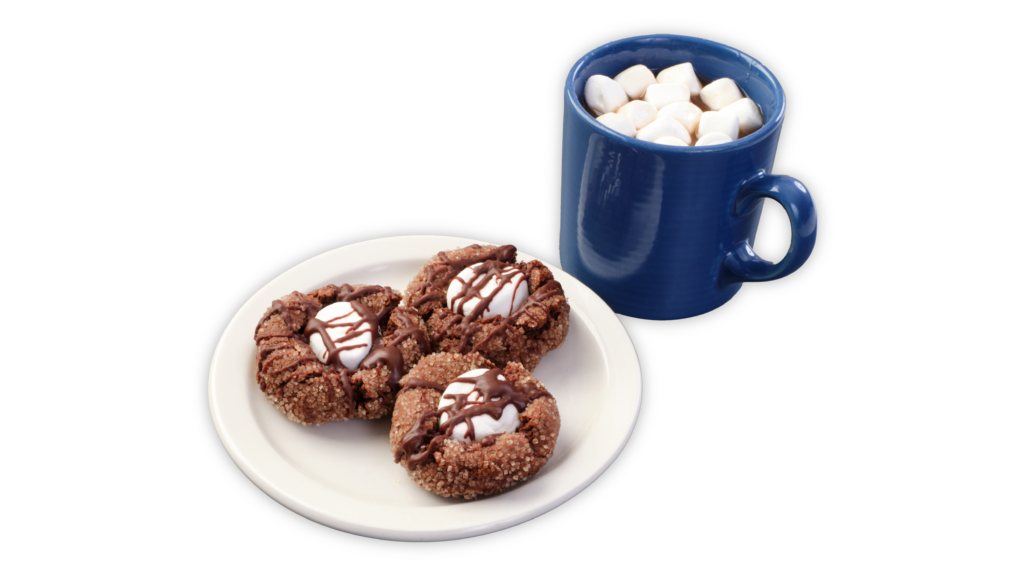 2024 Dec Hot Chocolate Thumbprint Cookies Recipe Header