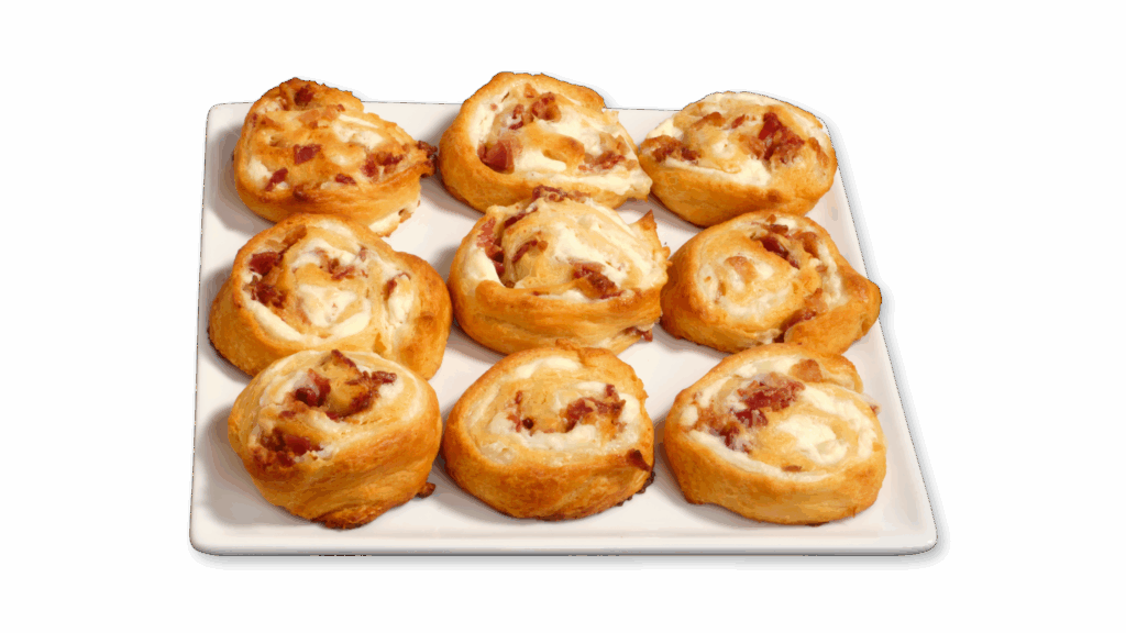 May 2025 Bacon Cream Cheese Pinwheels Recipe Header